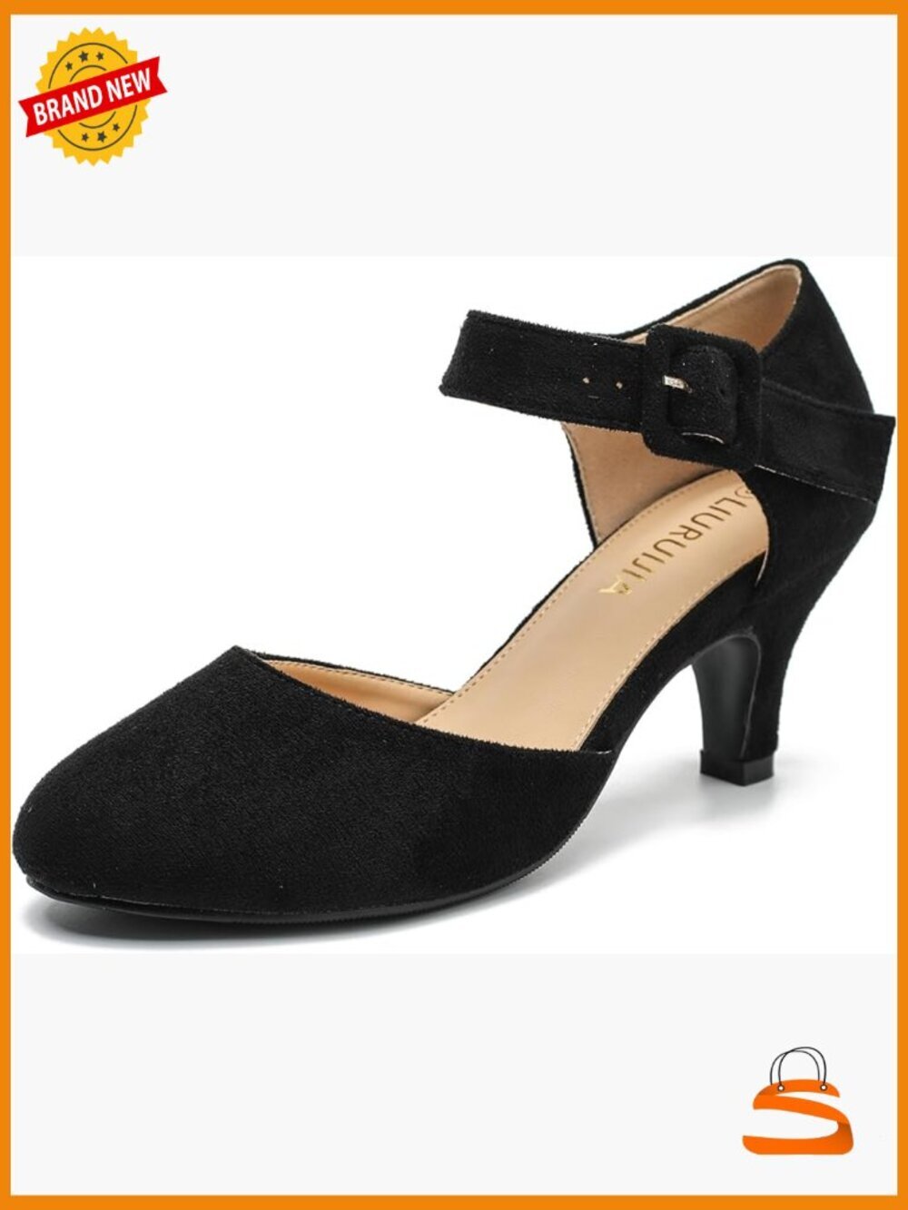 Kitten Heels Mary Jane Pumps, 2.36" Low Heel Dress Shoes with Ankle Strap,